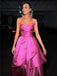 Unique Gown Sweetheart Sleeveless A-line Satin Ruffles Long Prom Dresses Online, OL582