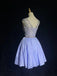 Elegant Jewel Sleeveless A-line Satin Short Homecoming Dresses For Party Online, HD1019