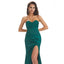 Sweetheart Strapless Mermaid Side Slit Soft Satin Long Bridesmaid Dresses, PD218