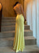 Soft Spaghetti Strap Sleeveless Mermaid Satin Long Evening Prom Dresses Online, OLP779