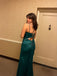 Soft Spaghetti Strap Sleeveless Mermaid Satin Evening Prom Dresses Online, OLP842