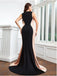 Black Mermaid Sleeveless Jersey Long Evening Prom Dress Online, OL031