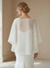 White Chiffon Bridal Cape Ivory Wedding Cover Up
