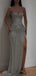Shiny Silver Sweetheart Mermaid Side Slit Long Prom Dress Ideas, Evening Party Dresses ,OLP1172