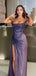 Sexy Purple Off-Shoulder Mermaid Side Slit Long Prom Dress Ideas, Evening Party Dresses ,OLP1174