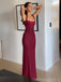 Sexy Spaghetti Strap Sleeveless Mermaid Satin Evening Prom Dresses Online, OLP998