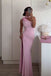 Formal One-shoulder Sleeveless Mermaid Jersey Long Evening Prom Dresses Online, OLP768