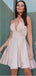 Sexy Spaghetti Strap Sleeveless Short A-line Satin Homecoming Dresses For Party Online, HD0936