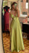 Soft Spaghetti Strap Sleeveless Mermaid Satin Evening Prom Dresses Online, OLP1112