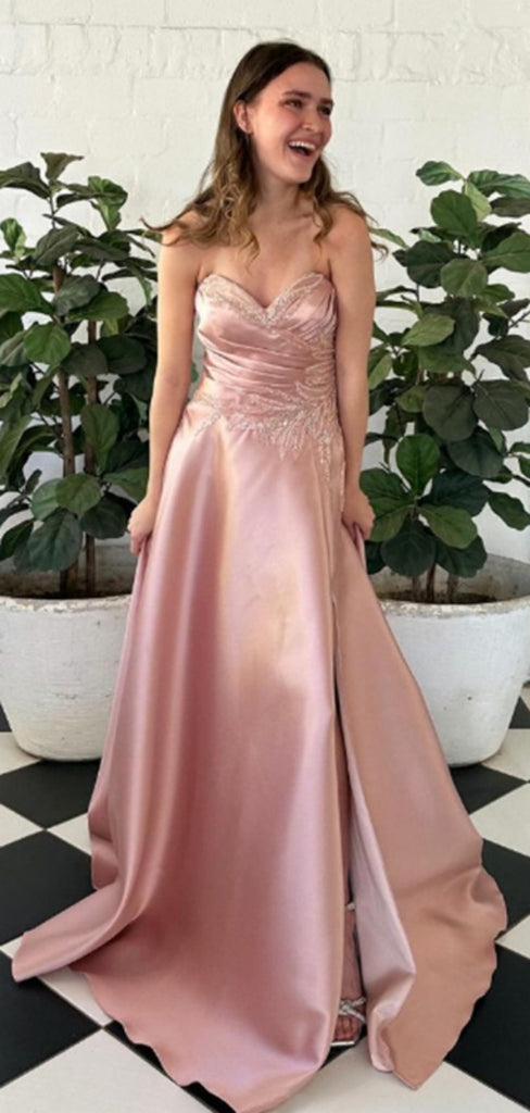 Formal Sweetheart Sleeveless Mermaid Satin Evening Prom Dresses Online, OLP812