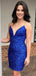 Sexy V-neck Sleeveless Short Mermaid Sequin Homecoming Dresses For Party Online, HD0796