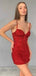 Sexy Spaghetti Strap Sleeveless Short Mermaid Red Sequin Homecoming Dresses For Party Online, HD0900