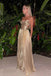 Simple Spaghetti Strap Sleeveless A-line Satin Long Prom Dresses Online, OLP600