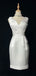 Simple V-neck Sleeveless mermaid Satin White Homecoming Dresses For Party Online, HD0940