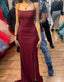 Shiny Spaghetti Strap Sleeveless Mermaid Satin Long Prom Dresses Online, OL570