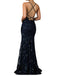 Floral Spaghetti Strap V-neck Sleeveless Mermaid Tulle Long Prom Dresses Online, OL525