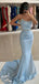 Elegant Blue Sweetheart Mermaid Long Prom Dress Ideas, Evening Party Dresses ,OLP1168