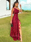 Elegant One-shoulder Sleeveless Mermaid Lace Long Evening Prom Dresses Online, OLP628