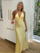 Sexy V-neck Sleeveless Mermaid Satin Evening Prom Dresses Online, OLP885