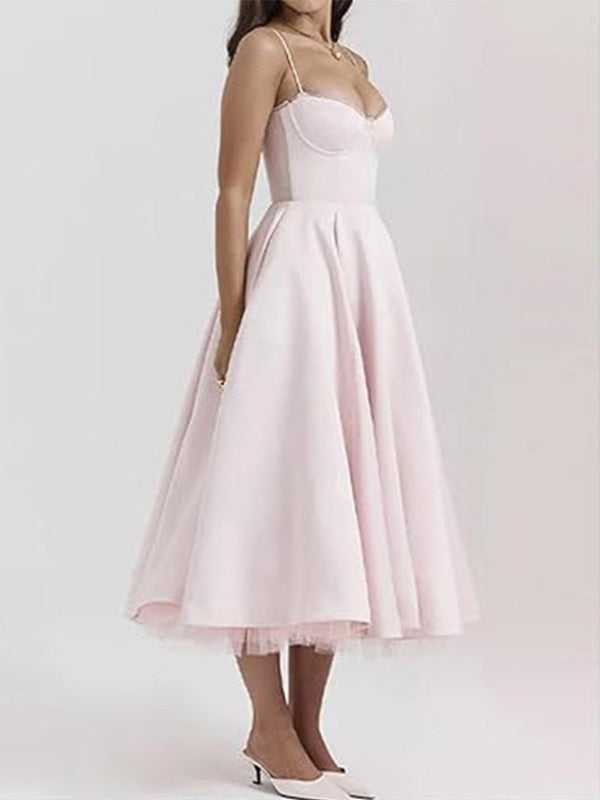 Formal Spaghetti Strap Sleeveless A-line Jersey Long Prom Dresses Online, OL517