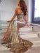 Shiny Spaghetti Strap Sleeveless Mermaid Sequin Long Prom Dresses Online, OLP603