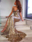 Shiny Spaghetti Strap Sleeveless Mermaid Sequin Long Prom Dresses Online, OLP603