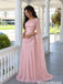 Modern Pink One Shoulder Beaded Cape Gown Classy Pleated Prom Dress,OLP2393