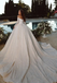 Elegant White Off-Shoulder Lace A-Line Long Wedding Dresses With Sweep Trailing,WD0561