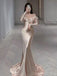 Soft Sweetheart Full Sleeve Mermaid Satin Long Evening Prom Dresses Online, OLP689