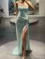 Sexy Sweetheart Sleeveless Mermaid Satin Evening Prom Dresses Online, OLP846