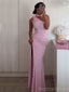 Formal One-shoulder Sleeveless Mermaid Jersey Long Evening Prom Dresses Online, OLP768