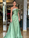 Elegant Sweetheart Sleeveless A-line Satin Evening Prom Dresses Online, OLP931