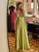 Soft Spaghetti Strap Sleeveless Mermaid Satin Evening Prom Dresses Online, OLP1112