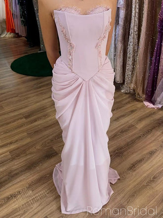 Elegant Sweetheart Sleeveless Mermaid Chiffon Evening Prom Dresses Online, OLP1140