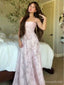 Sexy Spaghetti Strap Sleeveless Mermaid Tulle Pink Long Prom Dresses Online, OL496