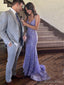 Sparkly V-neck Sleeveless Mermaid Sequin Long Prom Dresses With Trailing Online, OL528