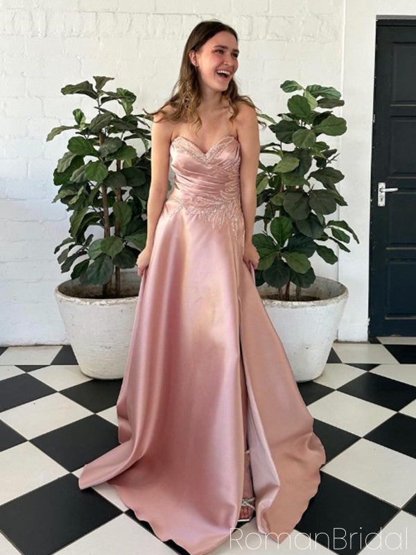 Formal Sweetheart Sleeveless Mermaid Satin Evening Prom Dresses Online, OLP812