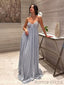 Elegant Spaghetti Strap V-neck Sleeveless Mermaid Satin Evening Prom Dresses Online, OLP1143