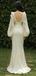 Unique Floral White V-Neck Long Sleeve Long Prom Dress Ideas, Evening Party Dresses, OLP1460
