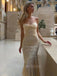 Vintage Spaghetti Strap Sleeveless Mermaid Satin Long Prom Dresses Online, OLP624