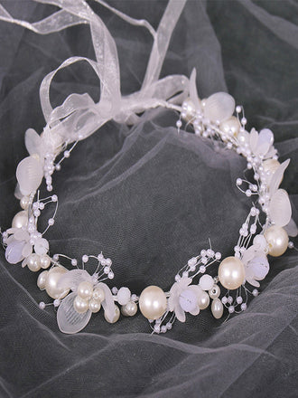 Princess Flower Pearl Crystal Headpiece | Wedding Hair Accessories for Girls and Women
