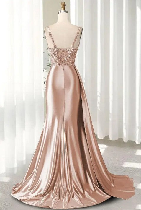Sexy Spaghetti Strap Sleeveless Lace Mermaid Long Prom Dress Ideas, Evening Party Dresses ,OLP1194