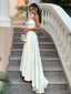 Simple Sweetheart Sleeveless Mermaid Satin Evening Prom Dresses Online, OLP1044