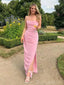 Simple Sweetheart Sleeveless Mermaid Satin Long Evening Prom Dresses Online, OLP783