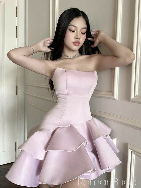 Cute Sweetheart Sleeveless Mermaid Satin Ruffles Homecoming Dresses For Party Online, HD1123