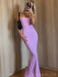 Sexy Spaghetti Strap Sleeveless Mermaid Satin Evening Prom Dresses Online, OLP1057