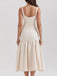 Formal White Scoop Sleeveless Mermaid Satin Long Prom Dresses Online, OL491