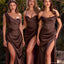 Simple Mismatched Sleeveless Mermaid Side Slit Long Bridesmaid Dresses Online , BG871