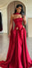 Elegant Red Sweetheart Sleeveless A-Line Long Prom Dress Ideas, Evening Party Dresses , OLP1211