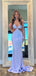 Sparkly Blue Spaghetti Strap Mermaid Long Prom Dress Ideas, Evening Party Dresses, OLP1625